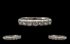 Ladies 18ct White Gold Superb Quality 7 Stone Diamond Set Ring marked 18ct.