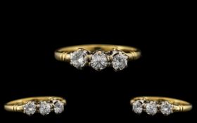 Ladies Attractive 18ct Gold 3 Stone Diamond Set of Nice Quality fully hallmarked for 18ct - 750.