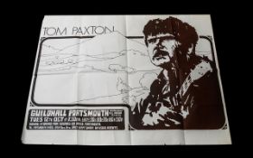 Tom Paxton Show Poster - original 1970s Portsmouth. Size 30 x 40", Folded.