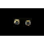 Mercury Mystic Topaz Stud Earrings, each earring comprising a round cut topaz of over 1.