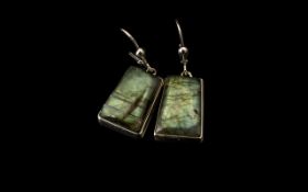 Labradorite Large Solitaire Drop Earrings,