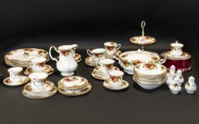 Collection of Royal Albert 'Old Country Roses' China, 54 pieces in total.