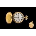 Elgin Good Quality Keyless Gold Plated Full Hunter Pocket Watch circa 1910.