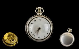 George III Superb Quality Silver Pair Cased Turnip Bubble Glass Verge Driven Pocket Watch signed to