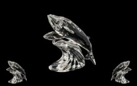 Swarovski - Annual Edition 1992 S.C.S Members Only Crystal Figure ' Care for Me ' The Whales