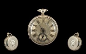 Victorian Period Top Quality Sterling Silver Key Wind Open Faces Fusee/Chain Pocket Watch features