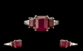 Ruby and Diamond Ring, an octagon cut 3.