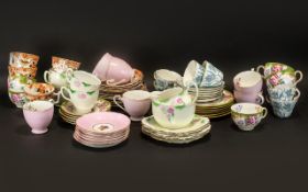 Collection of Part Teasets comprising Royal Grafton, pink floral, six cups and saucers (12pcs),