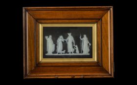 Late 19thC Wedgwood Plaque Black Jasper Ware Rectangular Plaque,