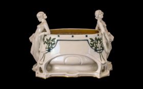 Art Nouveau Fine White Porcelain Lustre Jardiniere A continental centrepiece planter/jardiniere of