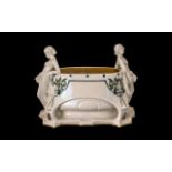 Art Nouveau Fine White Porcelain Lustre Jardiniere A continental centrepiece planter/jardiniere of