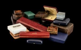 Large Collection of Antique and Vintage Jewellery Boxes, in a variety of shapes and sizes,