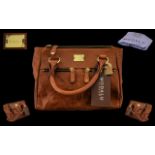 Modallu London Brown Leather Ladies Fashion Handbag with Original Label Still Attached with Outer