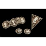 Cameo Set Silver Bracelet with six portrait medallions,