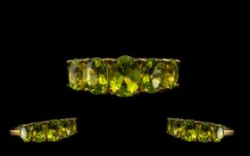 Peridot Graduated Band Ring,