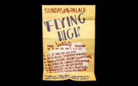 Old Theatre Poster 'Sunday at the Palace - Flying High Variety Show' for Military Personnel,