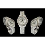 Chanel J12 Date-Just White Ceramic Stone Set Quartz Wrist Watch. Serial No Z.G.58096.