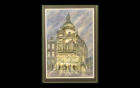 Print of Grand Theatre Blackpool, signed to bottom right by Steve Asbury, measures 23" x 17".