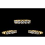 Ladies 18ct Gold Superb and Attractive 5 Stone Diamond Set Ring - marked 750.