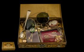 Tin of Collectibles to include Georgian silver spoon and other, Victorian silver coins,