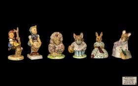 Beswick Beatrix Potter Handpainted Figures (4). 1. Hunca Munca Sleeping First Version Small Size.