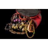 A Collection of 22 Statement Costume Jewellery Pieces all contained in a red case,