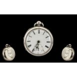 Joseph Taylor of Pontefract Sterling Silver Cased Keywind English Lever Pocket Watch with white