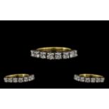 Ladies 18ct Gold and Platinum 8 Stone Diamond Set Half Eternity Ring - of excellent quality.