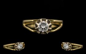 18ct Gold Ladies Single Stone Diamond Ring.