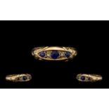 Antique Period - Mid 19th Century Diamond and Sapphire Set Ladies Dress Ring.