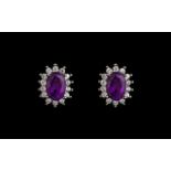 Ladies Sterling Silver Gemstone Stud Earrings with case. For pierced ears, please see photographs.