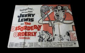 Cinema Poster 'The Disorderly Orderly' Jerry Lewis, Original UK Quad. 40 x 30". Issued 1964.