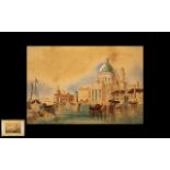 Watercolour of Venice by P McCarthy, framed and mounted behind glass, measuring 31" x 22",