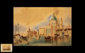 Watercolour of Venice by P McCarthy, framed and mounted behind glass, measuring 31" x 22",
