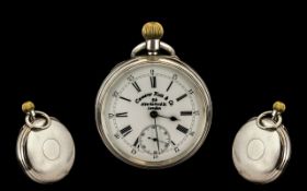 Camerer Kuss and Co Excellent Quality Silver Keyless Open Faced Pocket Watch, lever movement,