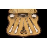 Edwardian Period Ladies Superb Boxed 8 Piece Silver Manicure Set of Excellent Quality and Condition.