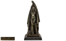 Modern Chiparus Style Bronze Figure Of A Dancing Girl, With Foundry Mark,