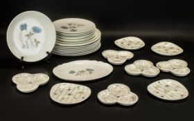 Collection of Midwinter Porcelain, comprising: 9 x Art Deco three-hole dishes circa 1950s.