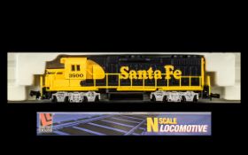 Life Like Quality N Scale 1-160 Diecast Model all Wheel Drive Locomotive 3500 Santa Fe 7843 Gp 38