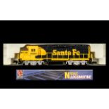 Life Like Quality N Scale 1-160 Diecast Model all Wheel Drive Locomotive 3500 Santa Fe 7843 Gp 38