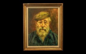 Oil Portrait of a Old Man, full of character and expression,