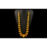 Faux Egg Yolk Amber Chunky Bead Necklace of large size