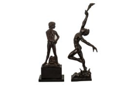 Two Bronze Figures, After Enzo Plazzotta.