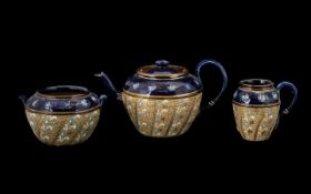 Royal Doulton Tea Service, comprising Teapot, Milk Jug and Sugar Bowl.