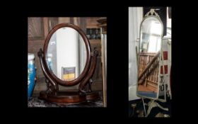 Victorian Mahogany Toilet Mirror on a lidded base,