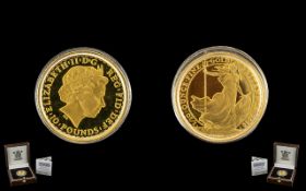 Royal Mint Limited & Numbered Edition Britannia Gold Proof Struck £10 Pound Coin. Date 2000.