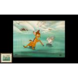 Walt Disney - Rare Animation Art Ltd Edition and Numbered Hand Painted Cel ' Bambi and Thumper '