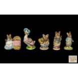 Beswick Collection of Handpainted Beatrix Potter Figures, 5 in Total. Comprises: 1.