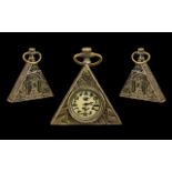 Masonic Watch of unusual shape and form. 2.5 " x 2.5". Working at time of cataloging.