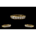 18ct Gold Attractive 7 Stone Diamond Set Ring marked 750 - 18 ct.